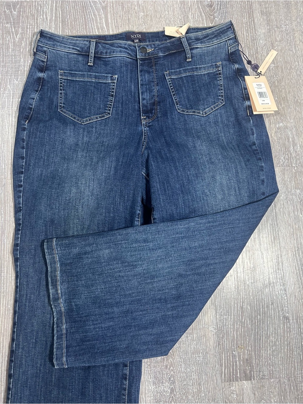 NYDJ Rio Rapids Cropped Wide Leg Jeans 14W NWT Cool Embrace High Rise